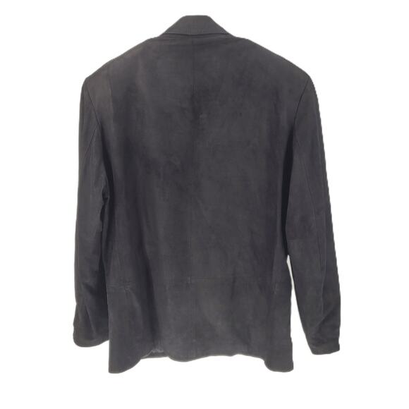 Vintage Remy Mens Black Leather Lined Long Sleeve Two Button Blazer Size 46 - Picture 3 of 6